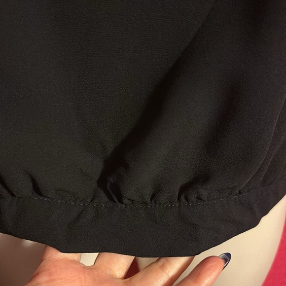 NWT Moon Collection black beaded open back sheer sleeved top. - Picture 7 of 15